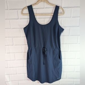 Eddie Bauer Dusty Blue Lightweight Quick Dry Woven Casual Sleeveless Dress